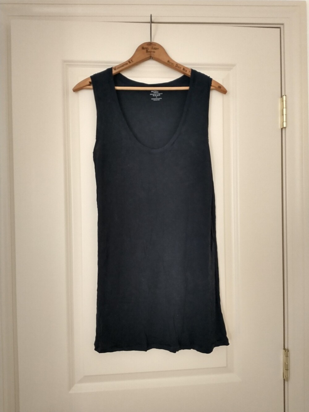 Majestic Filatures Black Scoop Neck Tank Top Dress Tunic